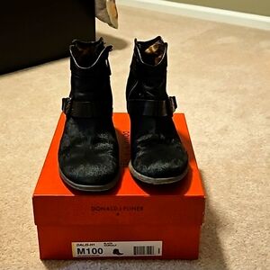 W Size 10 Black Haircalf Dalis Donald Pliner Booties